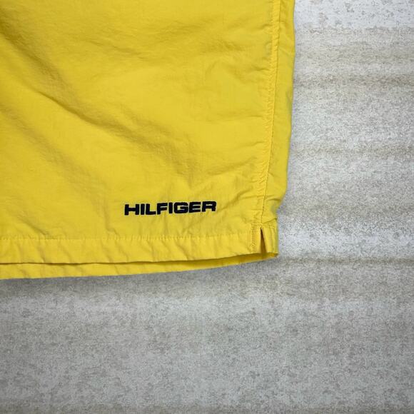 Vintage Tommy Hilfiger Swim Shorts Banana Yellow Spellout Logo 8" Inseam 90s - Picture 3 of 4